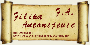 Filipa Antonijević vizit kartica